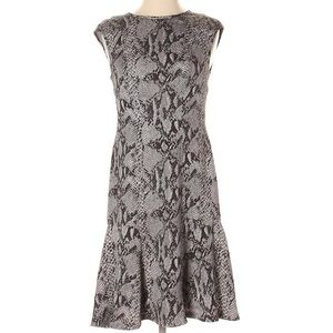Ann Taylor Snake Print Tulip Hem Sheath Dress